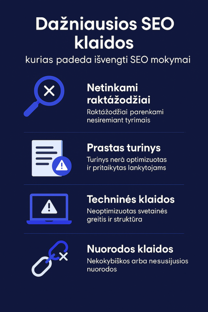 Daznaiusios seo klaidos